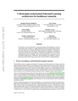 A blockchain-orchestrated Federated Learning architecture for healthcare
  consortia