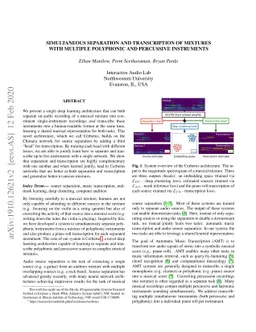 Simultaneous Separation and Transcription of Mixtures with Multiple
  Polyphonic and Percussive Instruments