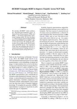 HUBERT Untangles BERT to Improve Transfer across NLP Tasks