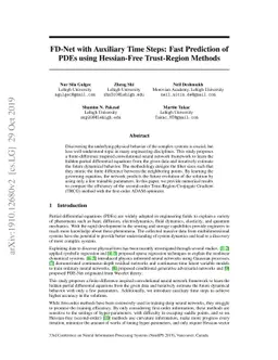 FD-Net with Auxiliary Time Steps: Fast Prediction of PDEs using
  Hessian-Free Trust-Region Methods