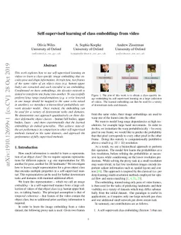 Self-supervised learning of class embeddings from video
