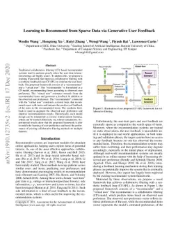 Learning to Recommend from Sparse Data via Generative User Feedback
