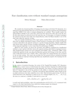 Fast classification rates without standard margin assumptions