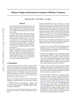 Minimax Weight and Q-Function Learning for Off-Policy Evaluation