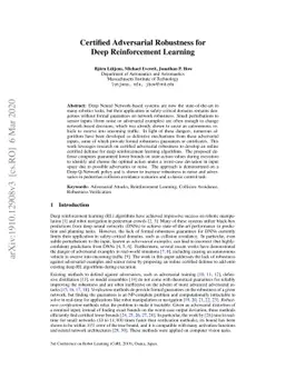 Certified Adversarial Robustness for Deep Reinforcement Learning
