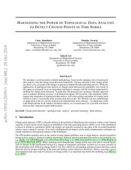 Harnessing the power of Topological Data Analysis to detect change
  points in time series