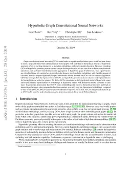 Hyperbolic Graph Convolutional Neural Networks