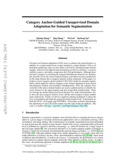 Category Anchor-Guided Unsupervised Domain Adaptation for Semantic
  Segmentation