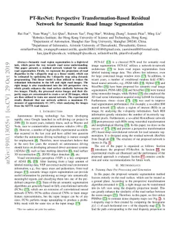 PT-ResNet: Perspective Transformation-Based Residual Network for
  Semantic Road Image Segmentation