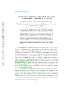 Multi-level Thresholding Test for High Dimensional Covariance Matrices