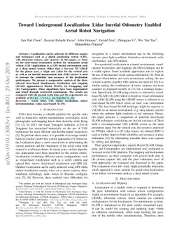 Toward Underground Localization: Lidar Inertial Odometry Enabled Aerial
  Robot Navigation