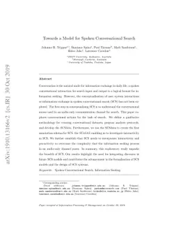 Towards a Model for Spoken Conversational Search