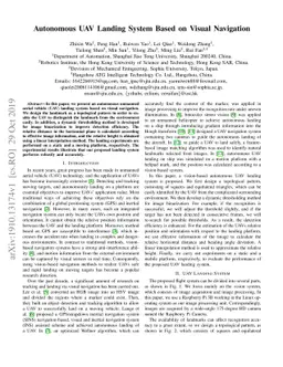 Autonomous UAV Landing System Based on Visual Navigation