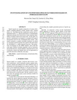 On Investigation of Unsupervised Speech Factorization Based on
  Normalization Flow