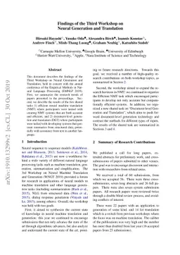 Findings of the Third Workshop on Neural Generation and Translation