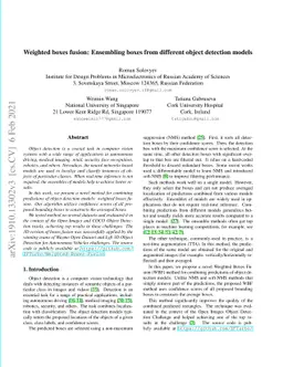 Weighted boxes fusion: Ensembling boxes from different object detection
  models
