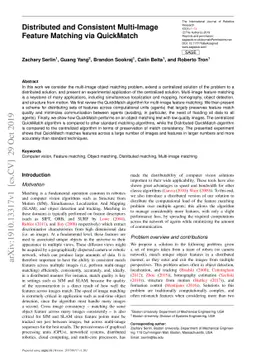 Distributed and Consistent Multi-Image Feature Matching via QuickMatch