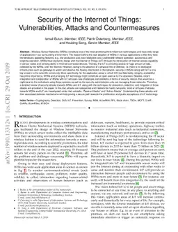 Security of the Internet of Things: Vulnerabilities, Attacks and
  Countermeasures
