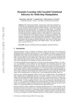 Dynamics Learning with Cascaded Variational Inference for Multi-Step
  Manipulation