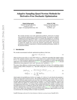 Adaptive Sampling Quasi-Newton Methods for Derivative-Free Stochastic
  Optimization