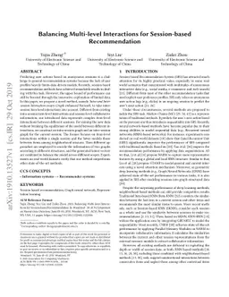 Balancing Multi-level Interactions for Session-based Recommendation