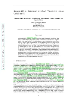 Small-GAN: Speeding Up GAN Training Using Core-sets