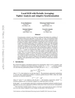 Local SGD with Periodic Averaging: Tighter Analysis and Adaptive
  Synchronization