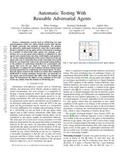 Automatic Testing With Reusable Adversarial Agents