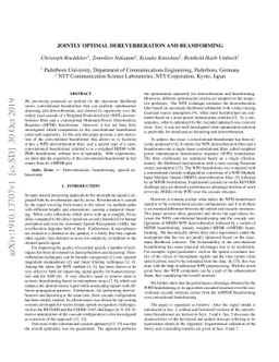 Jointly optimal dereverberation and beamforming