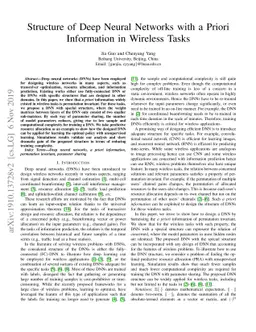 Structure of Deep Neural Networks with a Priori Information in Wireless
  Tasks