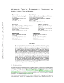 Quantum Optical Experiments Modeled by Long Short-Term Memory