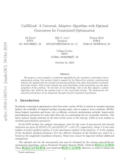UniXGrad: A Universal, Adaptive Algorithm with Optimal Guarantees for
  Constrained Optimization