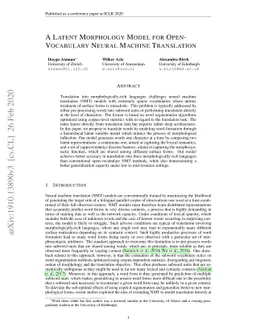A Latent Morphology Model for Open-Vocabulary Neural Machine Translation
