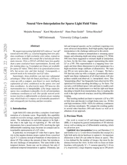 Neural View-Interpolation for Sparse Light Field Video
