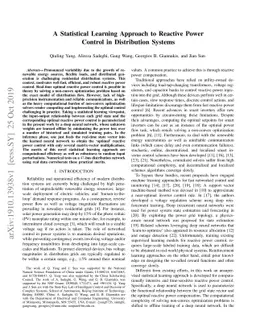 A Statistical Learning Approach to Reactive Power Control in
  Distribution Systems