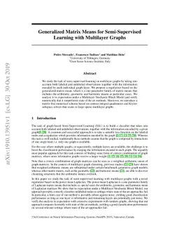 Generalized Matrix Means for Semi-Supervised Learning with Multilayer
  Graphs