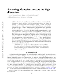 Balancing Gaussian vectors in high dimension