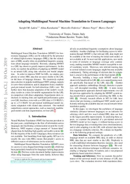 Adapting Multilingual Neural Machine Translation to Unseen Languages