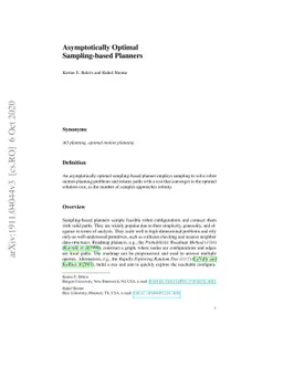 Asymptotically Optimal Sampling-based Planners