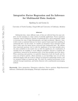 Integrative Factor Regression and Its Inference for Multimodal Data
  Analysis