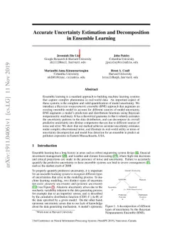 Accurate Uncertainty Estimation and Decomposition in Ensemble Learning