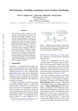 BP-Transformer: Modelling Long-Range Context via Binary Partitioning