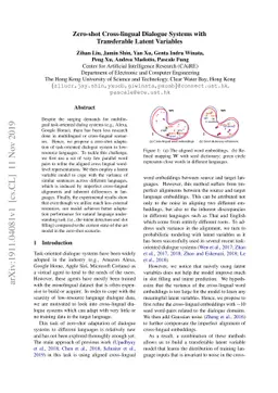 Zero-shot Cross-lingual Dialogue Systems with Transferable Latent
  Variables