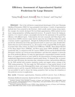 Efficiency Assessment of Approximated Spatial Predictions for Large
  Datasets