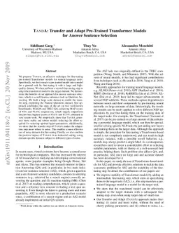 TANDA: Transfer and Adapt Pre-Trained Transformer Models for Answer
  Sentence Selection