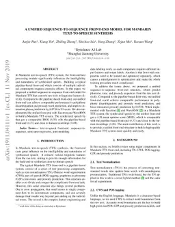 A unified sequence-to-sequence front-end model for Mandarin
  text-to-speech synthesis