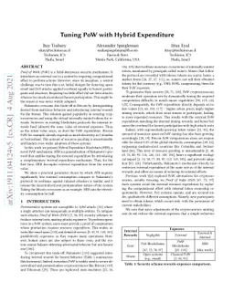 Tuning PoW with Hybrid Expenditure