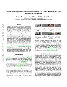 Guided Weak Supervision for Action Recognition with Scarce Data to
  Assess Skills of Children with Autism