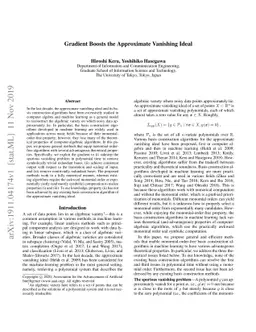 Gradient Boosts the Approximate Vanishing Ideal