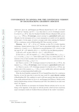 Convergence to minima for the continuous version of Backtracking
  Gradient Descent